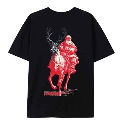 Santa Ride Tee – Bold Christmas Reindeer Shirt