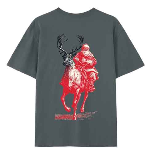 Santa Ride Tee – Bold Christmas Reindeer Shirt