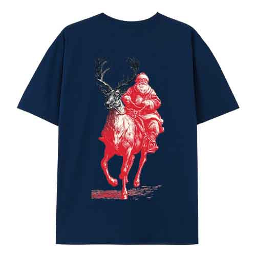 Santa Ride Tee – Bold Christmas Reindeer Shirt
