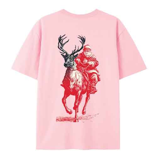 Santa Ride Tee – Bold Christmas Reindeer Shirt